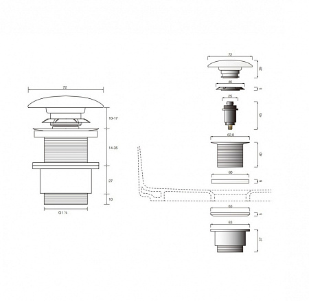Донный клапан Cielo PIL01 AV avena