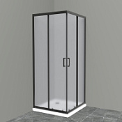 Душевой уголок BelBagno Uno UNO-195-A-2-90-P-NERO рифленое стекло