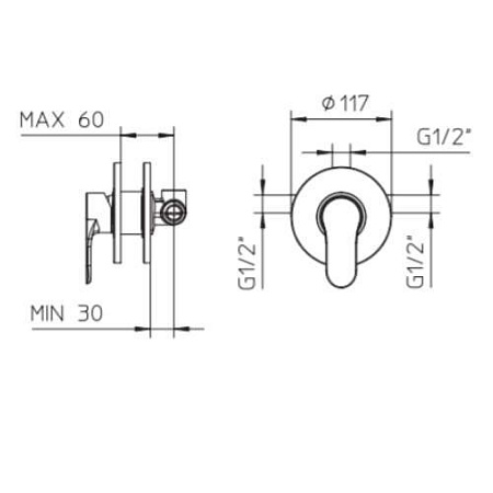 Смеситель Palazzani Italo 91201310 для душа(внешняя часть), хром