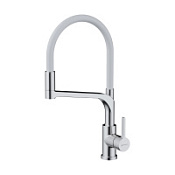 Смеситель Omoikiri Sinto 2 Plus-BN-WH 4994468 для кухонной мойки, нержавеющая сталь/белый