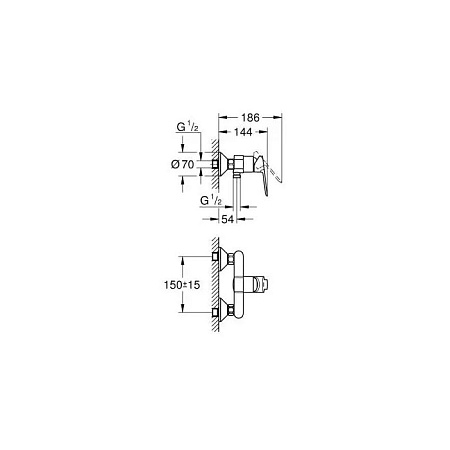 Смеситель Grohe BauEdge 23636000 для душа хром