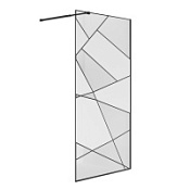 Душевая перегородка Niagara Nova NG-680-10BLACK 100x195 прозрачное с рисунком/черный матовый