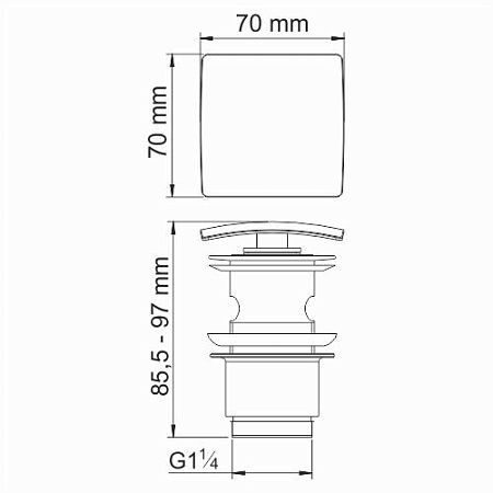 Донный клапан WasserKRAFT A105 хром