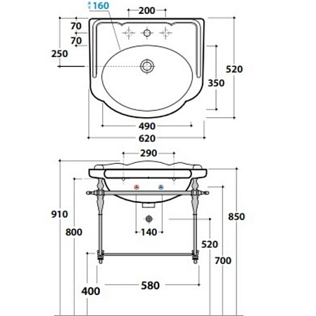 Раковина Globo Paestum PA057.BI*1  белая