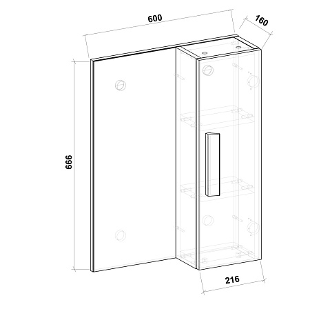 Шкаф-зеркало Grossman Нео 206022 60 белый