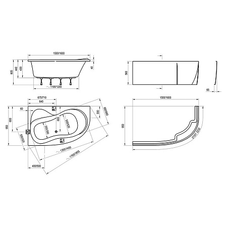 Ванна акриловая Ravak Rosa 95 C561000000 150x95 R