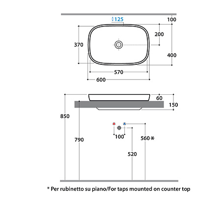 Раковина Globo Genesis GE042.BI*0 60*40 белый