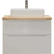 Тумба с раковиной Jorno Wood Wood.01.80/P/W 80 светлое дерево/белый