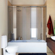 Шторка на ванну Gutewetter Slide Part GV-862 140х160 бесцветное стекло, профиль хром