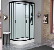 Душевая кабина Frank F412R М Black 120x80x220 без крыши, черный Душевая кабина Frank F412R М Black 120x80x220 без крыши, черный