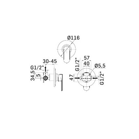 Cкрытая монтажная часть Mamoli Sadler 370300000021 для смесителя, хром