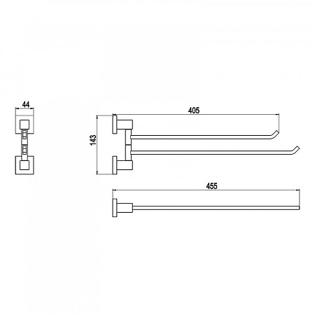 Полотенцедержатель Timo Selene 10059/00 45 двойной, хром