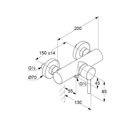 Смеситель Kludi Bozz 388313976 для душа, черный матовый