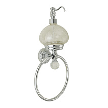 Дозатор Migliore Cristalia 16801 с кольцом настенный, хром/swarovski