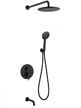 Душевая система ABBER Wasser Kreis AF8117B скрытого монтажа с изливом, черная матовая Душевая система ABBER Wasser Kreis AF8117B скрытого монтажа с изливом, черная матовая