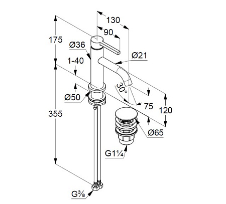 Смеситель Kludi Nova Fonte 202660515 для раковины, хром