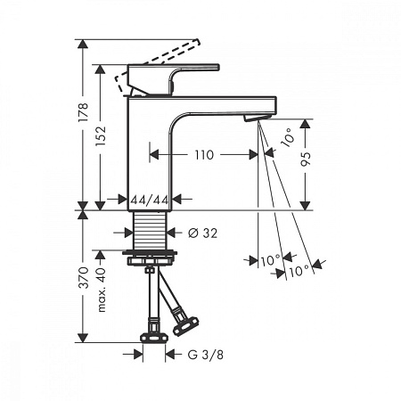 Смеситель Hansgrohe Vernis Shape 71569670 для раковины, черный матовый