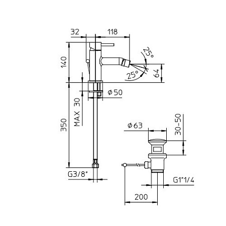 Смеситель Palazzani Mimo 02411010 для биде
