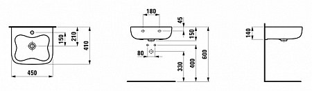 Рукомойник Laufen Florakids 8.1503.1.072.104.1 45см