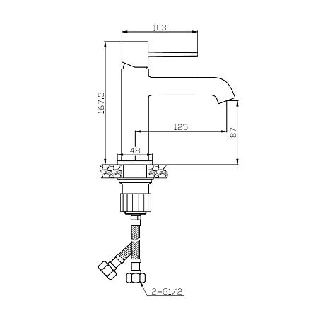 Смеситель Orange Karl M05-021cr для раковины, хром