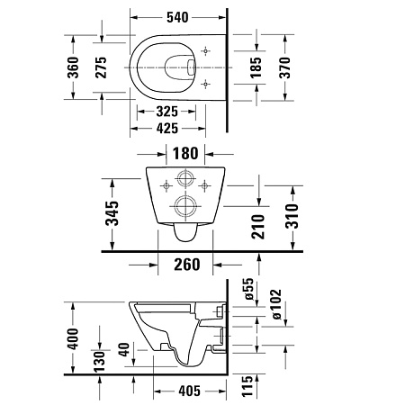 Унитаз подвесной Duravit D-Neo 2578090000