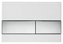 Кнопка смыва Tece Square 9240802 белое стекло, кнопка хром глянцевый