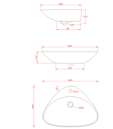 Раковина ArtCeram Plettro PTL001 01;00 60 белый глянцевый