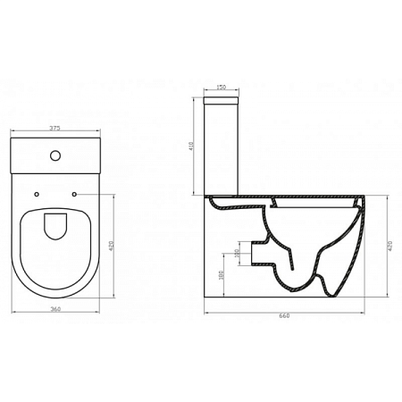Чаша для унитаза-компакта BelBagno Marino BB105CP 