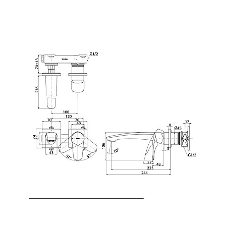 Смеситель TOTO GM TLG09308R для раковины, хром