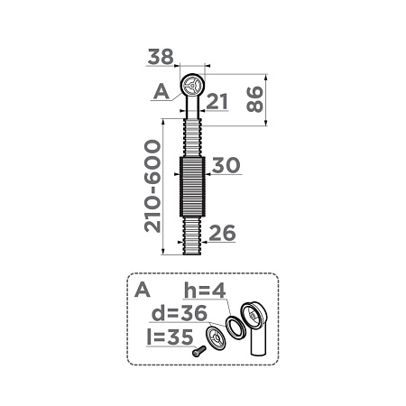 Перелив для мойки Omoikiri OV-1-R-AB022 античная латунь