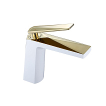 Смеситель Boheme Venturo 381-W для раковины, белый/золото