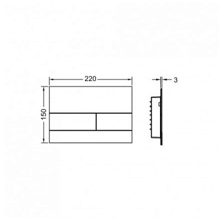 Кнопка смыва Tece Square II 9240833  черная матовая