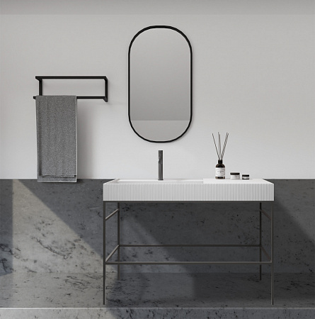 Консоль с раковиной ABBER Stein AS2647 напольная, черный