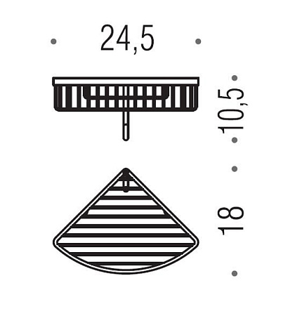 Полка металлическая угловая Colombo Angolari B9616.CR хром