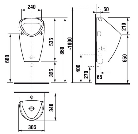 Писсуар Jika Golem Antivandal 8430700000001 без электроники