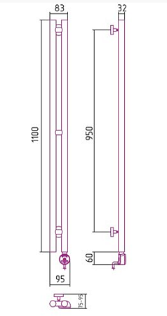 Полотенцесушитель электрический Сунержа Гротеск 00-0523-1210 120x100 R