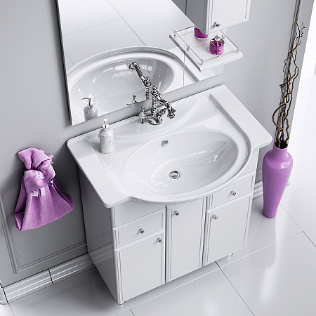 Тумба с раковиной Aqwella Барселона Люкс Ba-L.01.08 85 белый