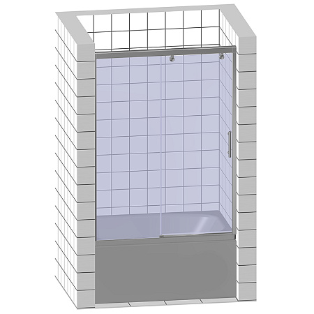 Шторка на ванну Gutewetter Slide Part GV-862 140х160 бесцветное стекло, профиль хром
