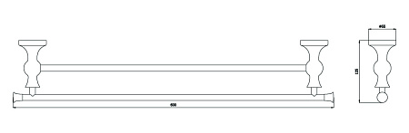 Полотенцедержатель двойной RUSH Crete CR35532 светлая бронза