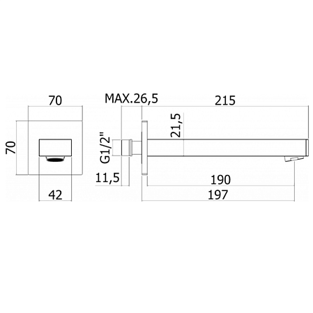 Излив Paffoni Light ZBOC111NO черный матовый