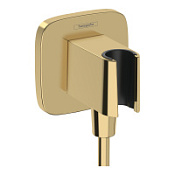 Шланговое подключение Hansgrohe Fixfit Porter Q 26887990 с держателем душа, полированное золото