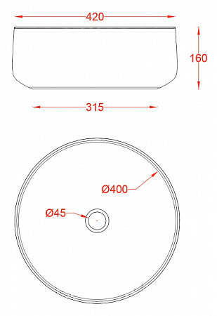 Раковина ArtCeram Cognac COL001 05;00 42 белый матовый