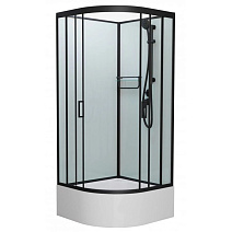 Душевая кабина Frank F400/2 М Black 100x100 без крыши, стекло матовое, черный