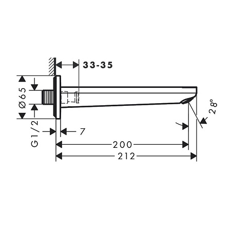 Излив Hansgrohe Rebris S 72430000 для ванны, хром