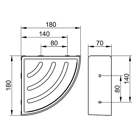 Полка угловая Keuco Elegance new 11657010001 хром/антрацит
