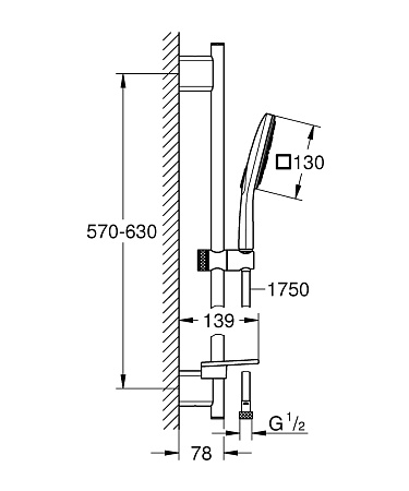 Душевой гарнитур Grohe Rainshower SmartActive 130 26583000 хром