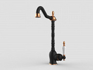 Смеситель GPD Retro MTE180-S-R для раковины, черный/розовое золото