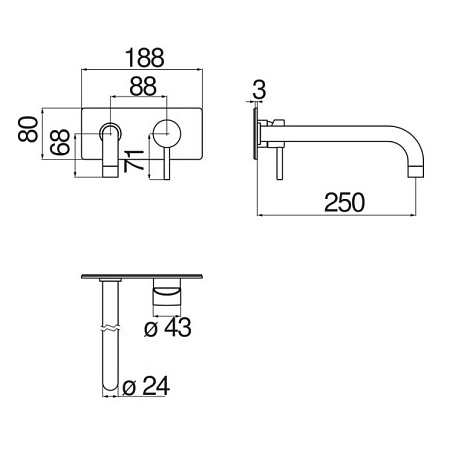 Смеситель Nobili Live LV00198/2CR для раковины, хром