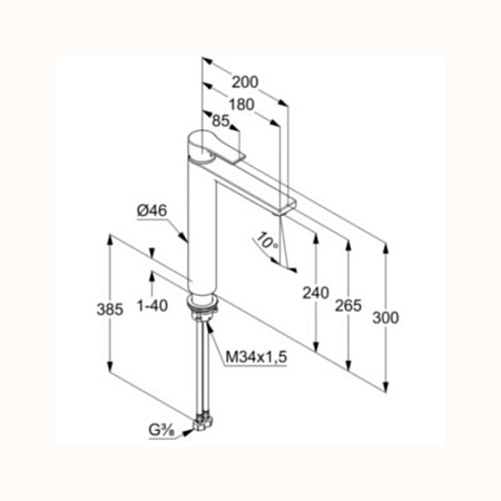 Смеситель для раковины Kludi Zenta SL 482563965 черный матовый