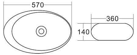 Раковина накладная BelBagno BB1396 37x58.5x14.5 белый